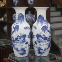 Tiểu Lộc Bình Men Lam Vẽ Ngư Ông Cao 52cm giá rẻ