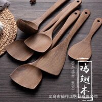 @Tiểu Mộc Tiên Xẻng Gỗ Cán Dài Chuyên Dụng Cho Chảo Chống Dính, Xẻng Gỗ Không Sơn Không Sáp, Bộ Thìa Gỗ, Dụng Cụ Nhà Bếp