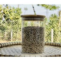 Tiêu Sọ Thơm Cay Nồng, tiêu trồng thuần tự nhiên, phơi khô bằng nắng tự nhiên Hũ thuỷ tinh nắp gỗ 300g