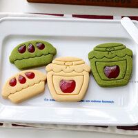 Tiểu Thuyết Mứt Sandwich Khuôn Cắt Bánh Quy DIY Bánh Quy Tem Embossers Tự Chế Lắc Bánh Quy 3D Nhựa Trang Trí Nướng Bánh Tiện Ích