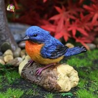 Tiezi 3 / 4 Tượng Chim, Nhựa Chống Thấm Nước Động Vật Điêu Khắc, Thủ Công Mô Phỏng Nhiều Màu Sắc Ngộ nghĩnh Thu Nhỏ Hình Ban Công