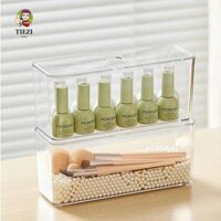 Tiezi 5 Cái / bộ Hộp Bảo Quản Ngăn Kéo Trong Suốt, Thùng Đựng Văn Phòng Phẩm Nhựa Lỗ Tròn Chống Bụi, Chống Mài Mòn Có Nắp Tiết Kiệm Không Gian Tăng Chiều Cao Đáy Quần Áo Hộp Bảo Quản Bàn