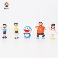 Tiezi Doremon Tượng Quà Tặng Hành Động Cho Trẻ Em Kawaii 5 Cái / bộ PVC Nhật Bản Anime Minamoto Shizuka