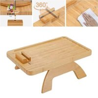 TIEZI Kẹp Sofa TIEZI Trên Bàn Bên Cạnh, Khay Ghế Gỗ Xoay 360 Độ Gấp, Di Động Chắc Chắn Chống Trơn Trượt Tiết Kiệm Không Gian Ghế Tay Còn Lại Người Tổ Chức Quà Tặng