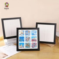 TIEZI Khung trưng bày nghệ thuật TIEZI, Tranh sơn dầu trang trí để bàn Khung ảnh DIY, Đồ trang trí hình vuông sáng tạo Trang trí nội thất Cắt dán khung ảnh Pet Paw Print