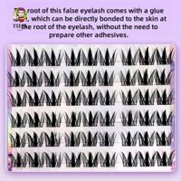 Tiezi Lông mi giả tự dính, Lông mi giả không có keo uốn cong ngọt ngào, Mắt truyện tranh thời trang Mềm mại lâu trôi Cụm mi giả Đảng