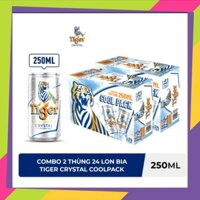 [TIGER BẠC NHỎ] _ COMBO 2 Thùng 24 lon bia Tiger Crystal Coolpack 250ml