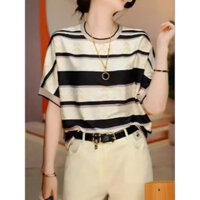 Tik Tok Bán Chạy Phong Cách Mùa Hè 2024 Phong Cách Mới Thời Trang Mẹ Mặc Tính Khí Phù Hợp Với Áo Thun Giảm Tuổi Cổ Tròn Tay Ngắn Top Nữ