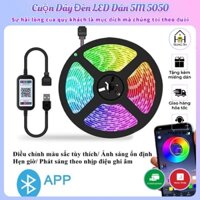 【TIK TOK 】Cuộn Dây Đèn LED Dán 5M 5050 Trang Trí RGB Bọc SILICON chống nước nhiều Màu Nháy theo nhạc, đổi màu NOEL