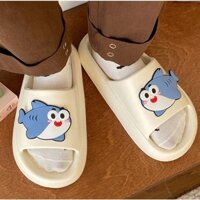 Tikp Dép Nữ Cá Mập Đơn Giản Thoải Mái Đế Dày Cặp Đôi Dép Nam Dễ Thương Dép Dép