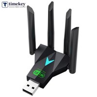 Timekey Driver Free 1300Mbps USB WiFi Adapter 2.4G / 5Ghz Bộ thu không dây Wi-Fi 4 băng tần kép cho PC / Laptop E2X2