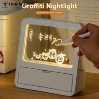 Timekey LED Để Bàn Acrylic Notepad Nhà Đầu Bảng Tin Bàn Đèn Bàn Học Sinh Phòng Ngủ Đọc Sách Đèn Chiếu Sáng Phòng F7G7