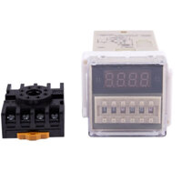 Timer điện tử DH48S-S công tắc thời gian từ 0.1S đến 99H chức năng lặp lại liên tục loại 8 chân tròn