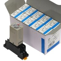 Timer hẹn giờ H3Y-2 relay mini thời gian, công tăc hẹn giờ 8 chân điện áp 24VDC kèm chân đế PYF08A