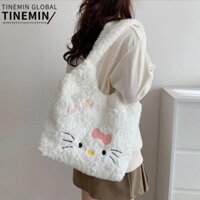 TINEMIN Túi đeo vai , Túi xách Hello Kitty Kawaii, Túi Tote sức chứa lớn hoạt hình thời trang