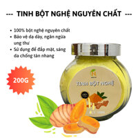 Tinh bột nghệ nguyên chất lọ 200g, thành phần tự nhiên an toàn tốt cho sức khoẻ và hỗ trợ làm đẹp
