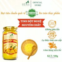 Tinh Bột Nghệ Vàng Nguyên Chất Tinh Chế Đạt Chuẩn ISO Quốc Tế 22000:2018 Hena 500G, Nghệ Bột Vàng Nguyên Chất