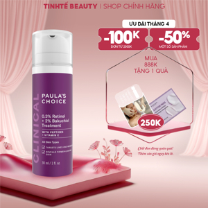 Tinh chất chống lão hóa từ Retinol và Bakuchiol  Paula's Choice Clinical 0.3% Retinol + 2% Bakuchiol 30ml
