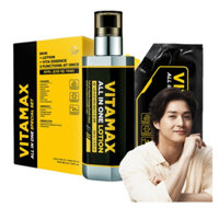 Tinh chất dưỡng ẩm 3 trong 1 dành cho nam Mip Vitamax Men's All-In-One Lotion Main Product 200 ml + Refill 150 ml