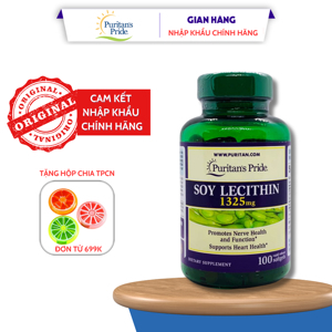Tinh chất mầm Đậu Nành Puritan Pride Soy Lecithin 1325 mg 100 viên