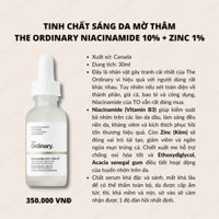 Tinh Chất Sáng Da Mờ Thâm The Ordinary Niacinamide 10% + Zinc 1% Serum 30ml