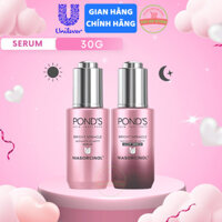 Tinh Chất Serum Pond's Bright Miracle Dưỡng Sáng Da Đa Tầng Ngày | Đêm Mờ Thâm Sạm Với 50X Niasorcinol - Lọ 30G (Hồng)