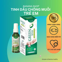 TINH DẦU CHỐNG MUỖI ĐỐT GREEN SPAY, Tinh dẩu Sả Chanh, Tràm Gió an toàn cho trẻ nhỏ