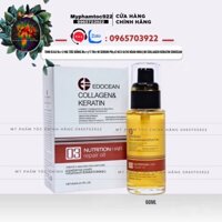 Tinh dầu dưỡng tóc bóng mượt thơm serum phục hồi uốn xoăn nhuộm collagen keratin EDOCEAN 60ML