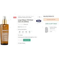Tinh Dầu dưỡng tóc mềm mượt, sáng bóng, dành cho tóc khô, hư tổn  Lisap Elixir Care 150ml nhập khẩu italia