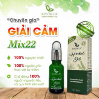 Tinh dầu giải cảm lá xông thảo dược Mix22 BIYOKEA  xông hơi xông hương lọ 20ml