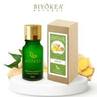 Tinh Dầu Gừng Biyokea - Ginger Oil, Cao Cấp Nhập Khẩu, Thiên Nhiên Nguyên Chất Xông Phòng, Chai 10ml