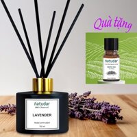 Tinh dầu khuếch tán Oải Hương 150ml - Lavender Reed Diffuser - Natudar - Tinh dầu thơm phòng - Nước hoa để phòng