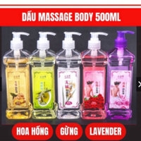 Tinh Dầu Massage Body 500ml Tinh Dầu Gừng Hoa Hông Lawender 100% Thiên Nhiên. Dùng Trong Spa Thẩm Mỹ Viện