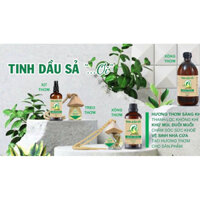 Tinh dầu sả nguyên chất xịt thơm phòng treo xe...giúp thơm phòng,khử mùi, đuổi muỗi 50ml chai thủy tinh