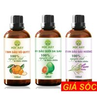 Tinh dầu thiên nhiên 100ml Sả Chanh, Bạc Hà, Quế, Lavender, Bưởi, Cam, hoa lài, quýt, tràm gió, gừng