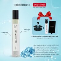 Tinh dầu thơm nữ CODEDECO Jasmin 221 10ml chai dạng lăn - Thanh lịch, Nhẹ nhàng, Sang trọng