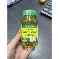 Tinh dầu tỏi Puritan 1000mg hộp 100 viên của Mỹ - Odorless Garlic USA