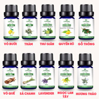 Tinh Dầu Xông Phòng Thư Giãn, Đuổi Muỗi 10ml LORGANIC Sả Chanh, Quế, Bạc Hà, Oải Hương Lavender, Tràm, Ngọc Lan Tây, Hương Thảo, Stress Relief, Sensual, Cam, Vỏ Bưởi, Bạch Đàn Chanh, Bưởi Chùm, Hoắc Hương, Long Não, Pơ Mu, Thông Đen - SẢ CHANH 10ML