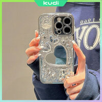 Tính khí cao cấp Gấu mạ điện Tình yêu Nhấp nháy Gương kim cương Vỏ iPhone Thích hợp cho iPhone15promax / iPhone16pro / iPhone15Plus / iPhone15 / iPhone14promax