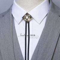 Tính Khí Đơn Giản bolo tie Kim Loại Pha Lê Họa Tiết Polo Thắt Lưng Nam Vòng Cổ Áo Nơ Thắt Cổ Dây Phụ Kiện
