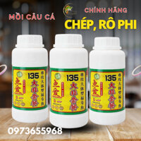 tinh mùi 135 chính hãng, mồi câu cá chép , mồi câu cá rô phi . kết hợp với trứng sữa câu chép cực nhạy