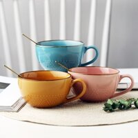 [Tinh phẩm]Sáng Tạo Gốm Cốc Sữa Lắc Cá Tính Cặp Đôi Uống Món Tráng Miệng Trà Ăn Sáng Cốc Kem Sữa Cà Phê