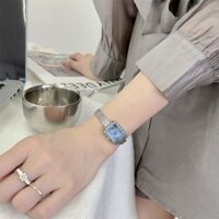 Tinh Tế Niche Cao Cấp Đơn Giản Tính Khí Vuông Retro Mặt Số Nhỏ Đồng Hồ Nữ Dây Đeo Mỏng Mặt Fritillary Chống Thấm Nước Đồng Hồ Nữ Sinh Viên