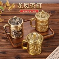 Tinh Tế Rồng Phượng Hoàng Đồng Fushou Trà Bình Nước Rồng Phượng Bình Nước Văn Phòng Phòng Phòng Khách Cốc Đồ Trang Trí Đồ Trang Trí Trà 25.4.1