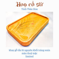 "Tinh Thảo Hoa" - Khay Gỗ Tần Bì Cao Cấp  Mộc Vô Tận - Hoạ Cổ Sử - Tranh màu thuỷ mặc limited
