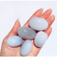 Tinh thể blue chalcedony tumble 4cm thền phong thủy trang trí nhà cửa reiki tarot thanh tẩy