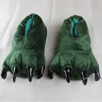 Tình Yêu Căn Hộ Ấm Áp Nhà Găng Tay Phù Hợp Với Paw Giày Hoạt Hình Khủng Long Lông Dép 2.23 Cặp Đôi Bộ Đồ Ngủ Dễ Thương