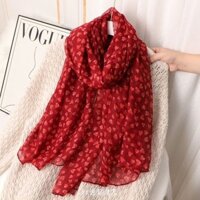 Tình Yêu Thường Ngày In Hình Khăn Lụa Bảo Vệ Cổ Khăn Cotton Thời Trang Gạc Ấm Khăn Choàng Chống Nắng Khăn