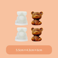 Tinmou Máy Làm Đá Viên 3D Qwdp Khay Bánh Sô Cô La Hình Gấu Teddy Nhỏ Ice Cream Tự Làm