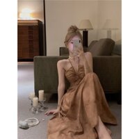 [Tinrry] Váy yếm dài vừa phải kiểu Pháp